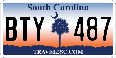 SC license plate BTY487