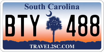 SC license plate BTY488