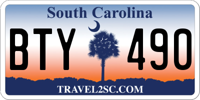 SC license plate BTY490