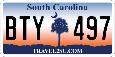 SC license plate BTY497