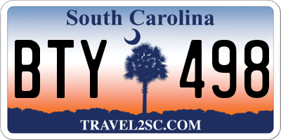 SC license plate BTY498