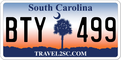 SC license plate BTY499