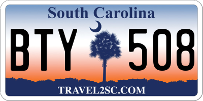 SC license plate BTY508