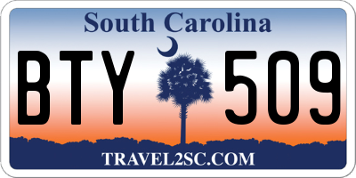 SC license plate BTY509