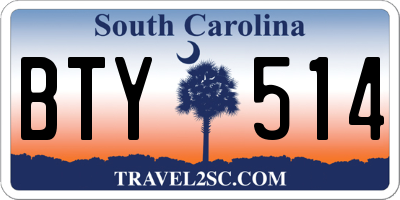 SC license plate BTY514