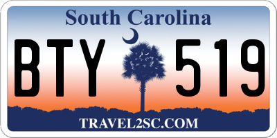 SC license plate BTY519