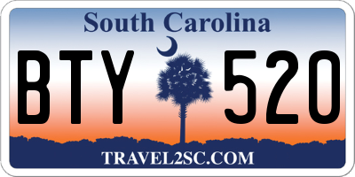 SC license plate BTY520