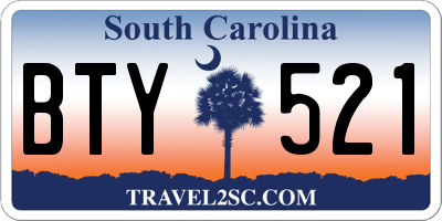 SC license plate BTY521