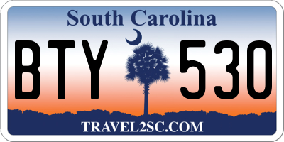 SC license plate BTY530