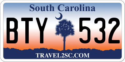 SC license plate BTY532