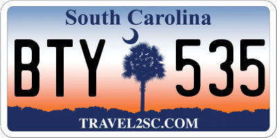 SC license plate BTY535