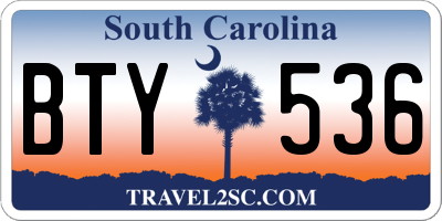 SC license plate BTY536