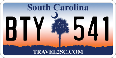 SC license plate BTY541
