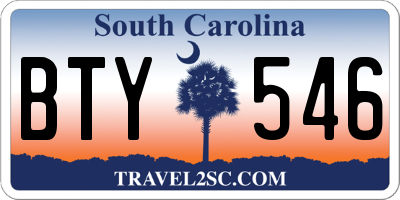 SC license plate BTY546