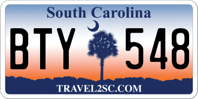 SC license plate BTY548