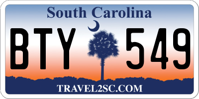 SC license plate BTY549