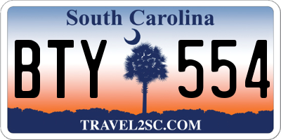 SC license plate BTY554