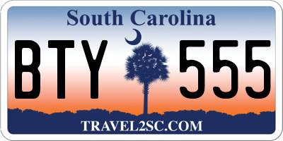 SC license plate BTY555