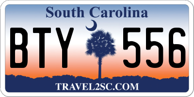 SC license plate BTY556