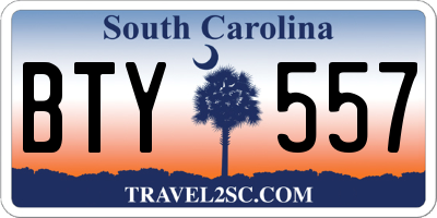 SC license plate BTY557