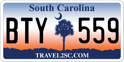 SC license plate BTY559