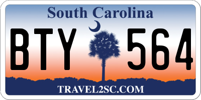 SC license plate BTY564