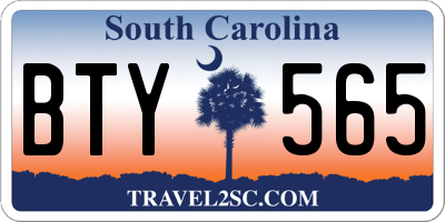 SC license plate BTY565