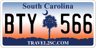SC license plate BTY566