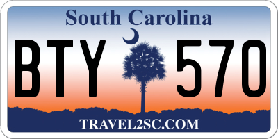 SC license plate BTY570