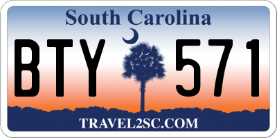 SC license plate BTY571