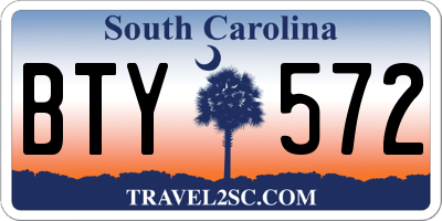 SC license plate BTY572