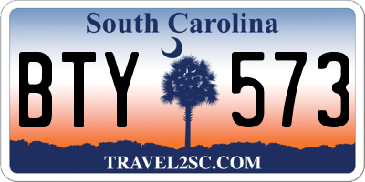 SC license plate BTY573