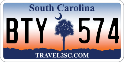 SC license plate BTY574