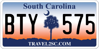 SC license plate BTY575
