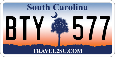 SC license plate BTY577