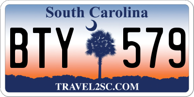 SC license plate BTY579