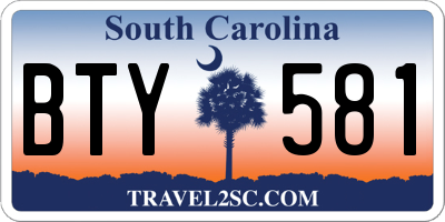 SC license plate BTY581