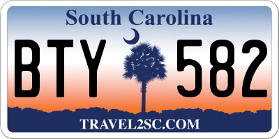 SC license plate BTY582