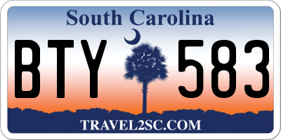SC license plate BTY583