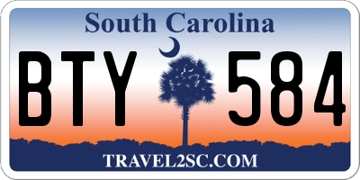 SC license plate BTY584