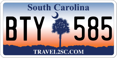 SC license plate BTY585