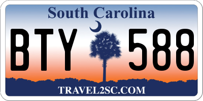 SC license plate BTY588