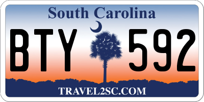 SC license plate BTY592
