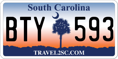 SC license plate BTY593