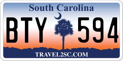 SC license plate BTY594