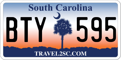 SC license plate BTY595
