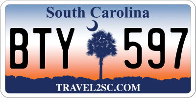 SC license plate BTY597