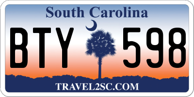 SC license plate BTY598