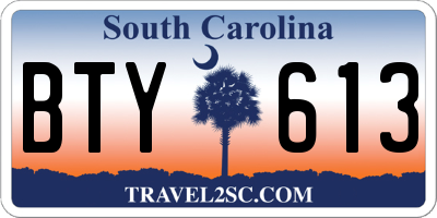 SC license plate BTY613