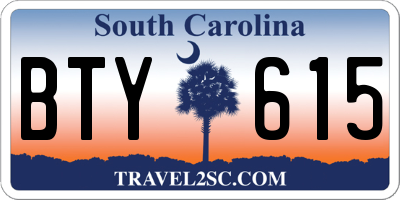 SC license plate BTY615